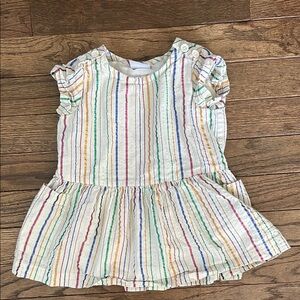 Hanna Andersson Colorful Glitter Striped Kids Dress 12-18m